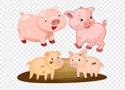 Картинка свинья для детей на белом фоне