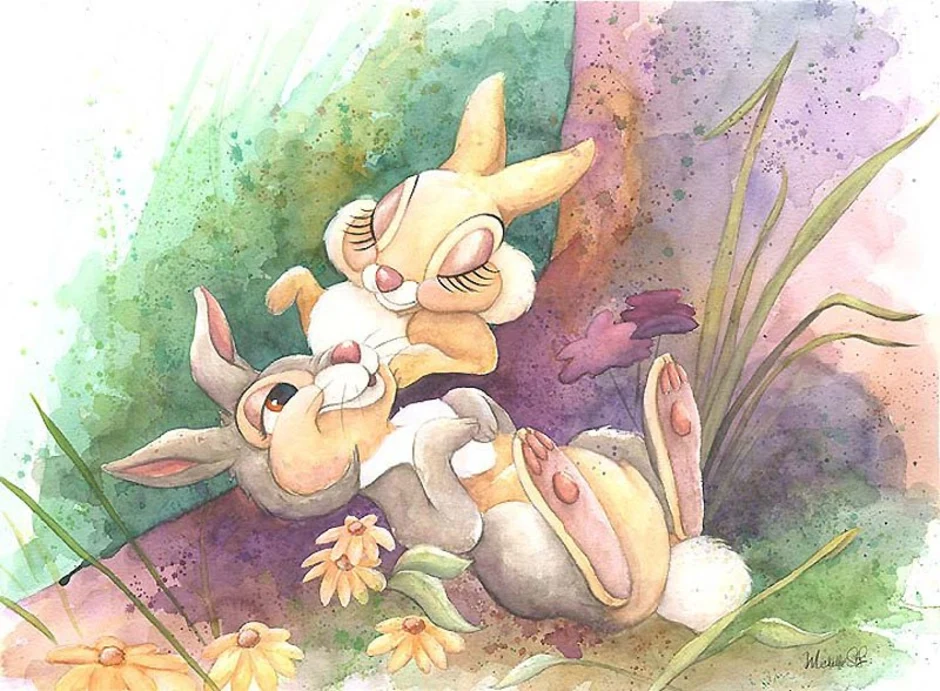 Зайчик обнимает зайчика. Зайчики целуются. Мультяшные кролики. Зайчиха с зайчонком. Влюбленные кролики.