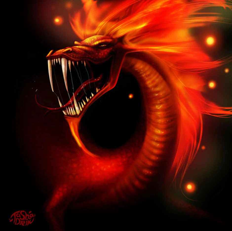 Огненный змей Пандемониум. Огненная змея. Злой дракон. Огненный дракон. Змея в огне