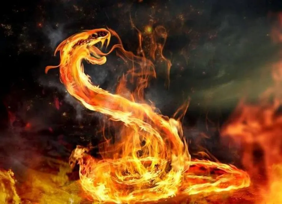 Совместимость огненной змеи. Огненный змей Славянская мифология. Огненная змея. Огненный дракон. Огненная змея арт.