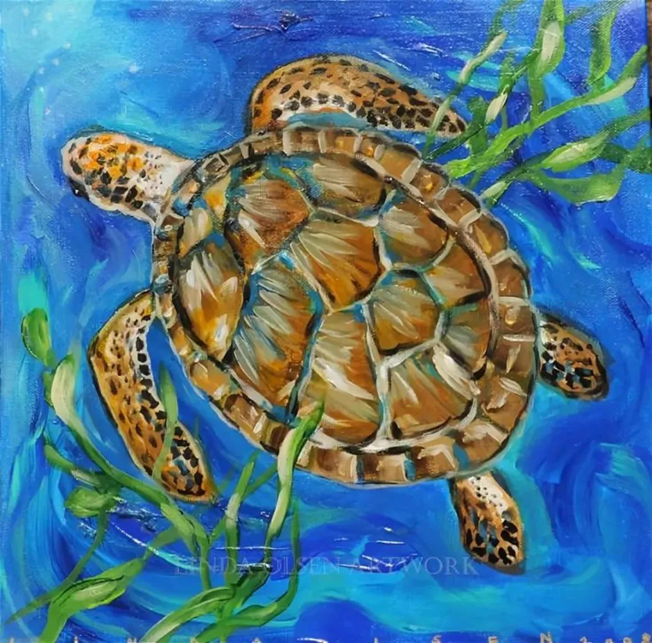 Пластилиновая живопись черепаха