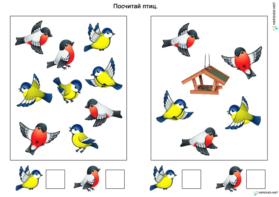 Разрезные картинки зимующие птицы