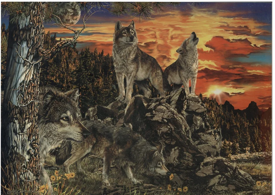 Волки сколько страниц. Картина Гарднер 17 Волков. Картины Стивена Гарднера про волка.