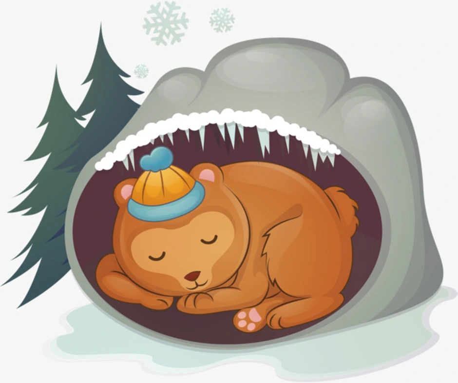 Медведь в берлоге для детей. Медведь зимой в берлоге. Спящий мишка в берлоге