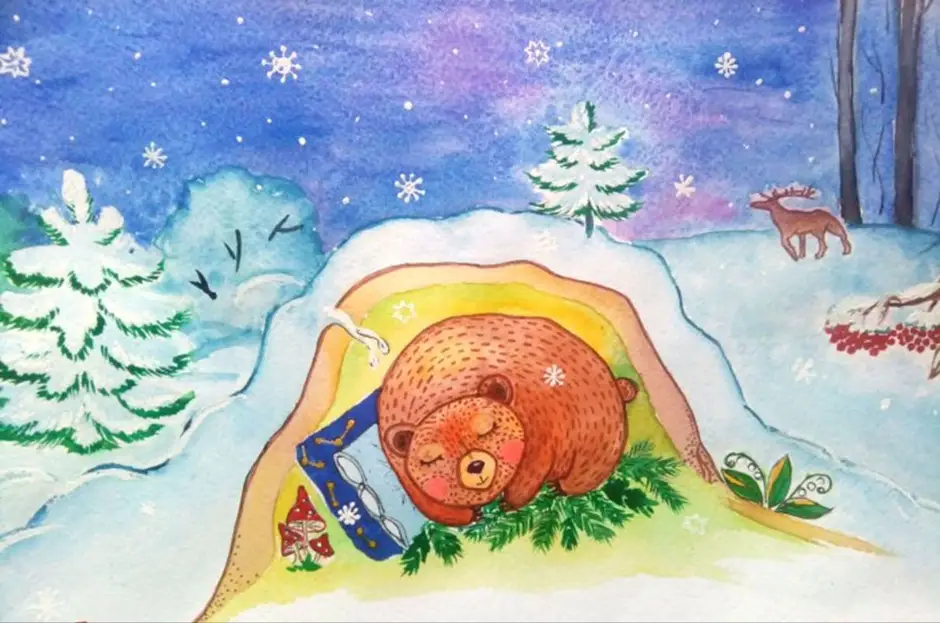 Берлога медведя. Медведь в берлоге рисунок. Медведь в берлоге иллюстрация. Спящий мишка в берлоге