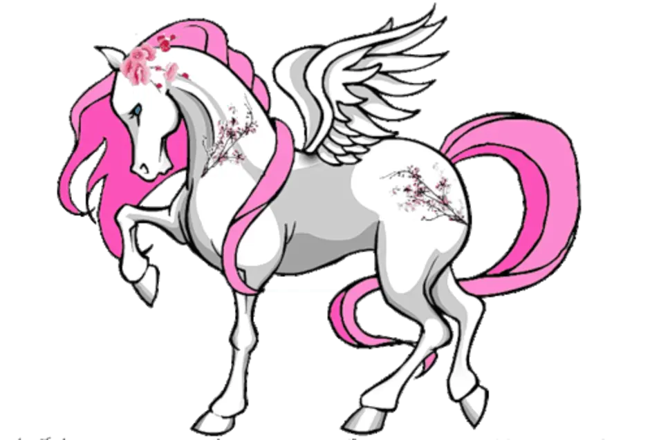 Иллюстрация к произведению конь с розовой гривой. Конь с розовой гривой рисунок. Лошадь с розовой гривой. Белая лошадь с розовой гривой.