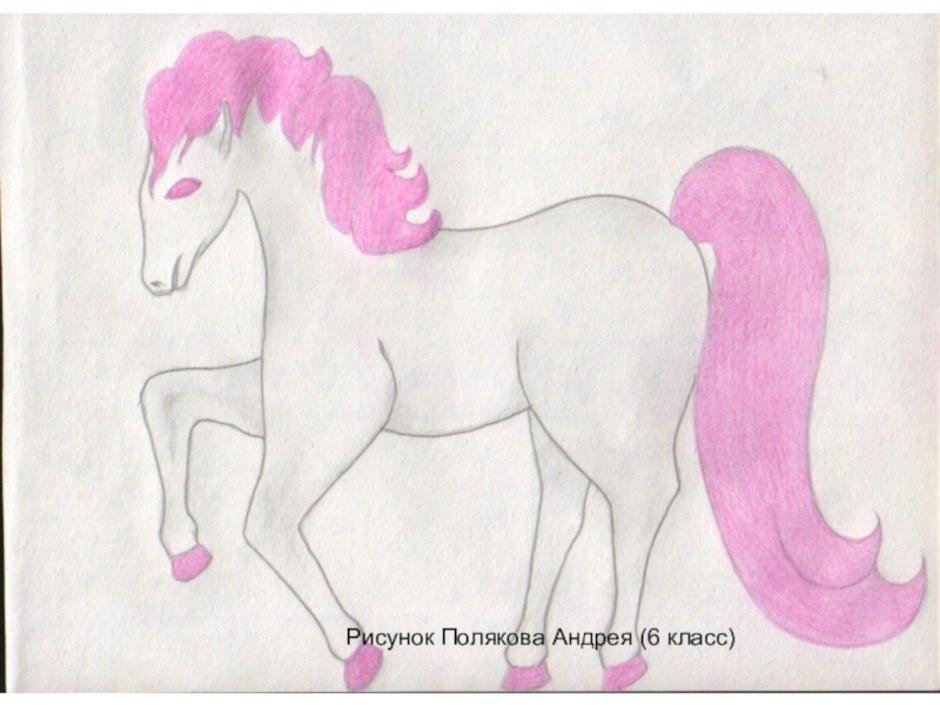 Конь с розовой гривой рисунок 6 класс
