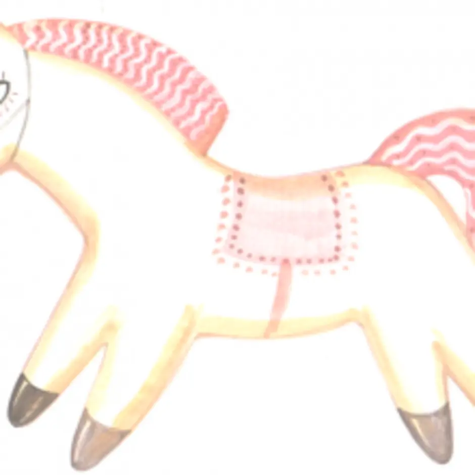 Конь с розовой гривой рабочий лист