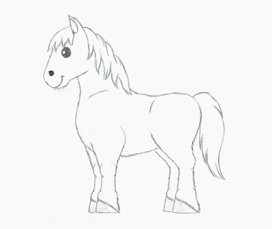 Рисунок лошади карандашом для срисовки. Лошадь рисунок карандашом для детей. Лошадка рисунок для детей простой. Трафарет лошади для рисования.
