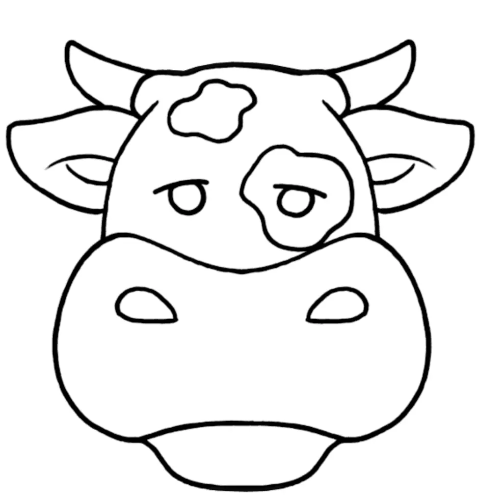 Маска коровка. Морда коровы для маски. Морда коровы трафарет. Голова коровы для аппликации. Мордочка коровы для аппликации.