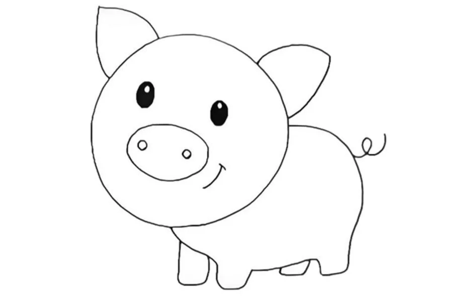 Просто свинка. Свинья рисунок легкий. Свинка рисунок. Поросенок рисунок карандашом. Хрюшка рисунок карандашом.