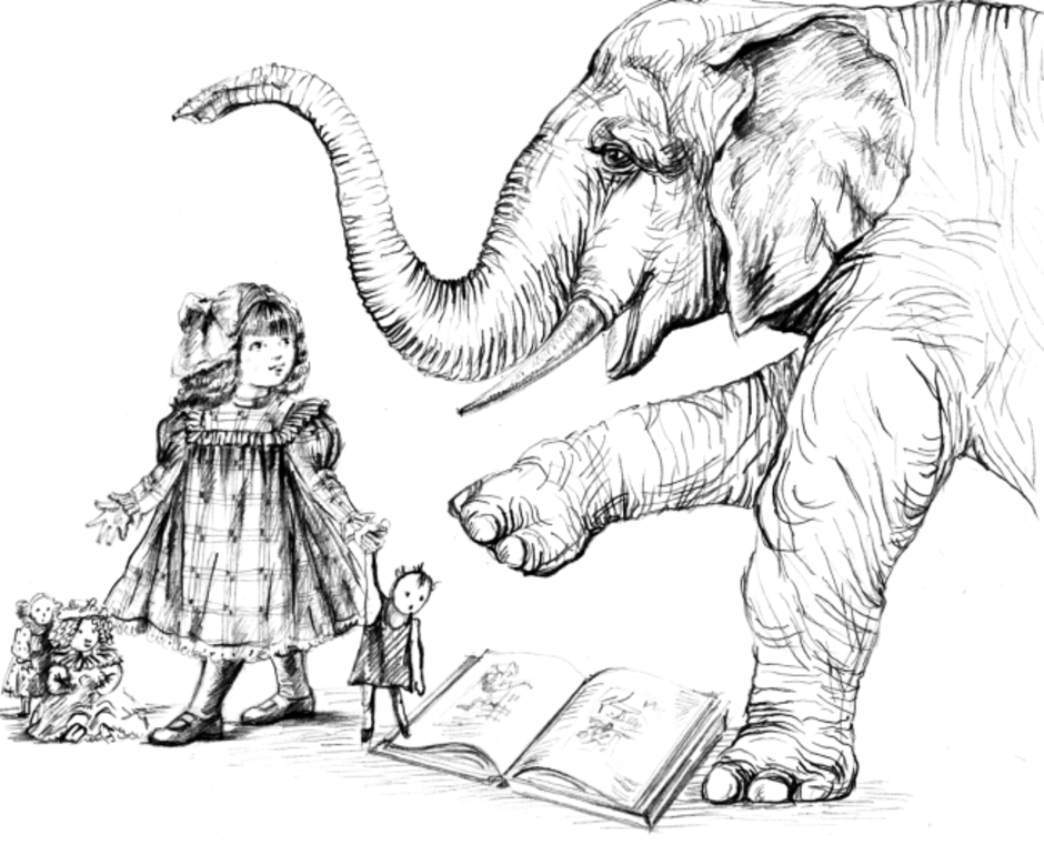 Куприн а. и. "слон". Куприн слон иллюстрации к рассказу. Иллюстрация к рассказу слон Куприна. Девочка и слон Куприн.