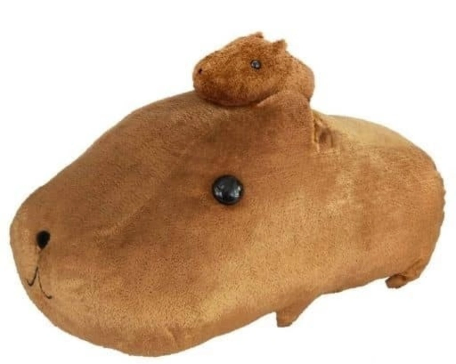 Плюшевая капибара. Capybara Plush Toy. Тапки капибара. Фигурка Mojo "капибара".