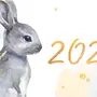 Черный кролик символ 2023