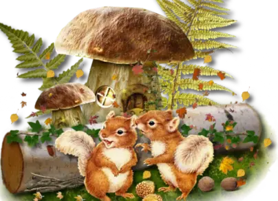Ежик с грибами картинки