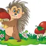 Ежик с яблоками картинки для детей
