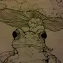 Лягушка с мухомором рисунок