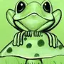 Лягушка На Грибе Легкий Рисунок