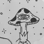 Лягушка на грибе легкий рисунок