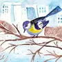 Рисунки зима птицы