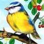 Рисунок птица синица