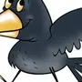 Рисунок птица галка