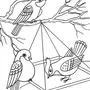 Кормушка для птиц картинка раскраска