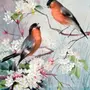 Картинки для декупажа птицы на ветках