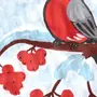 Рисунок птица снегирь