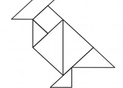 Картинка птицы из треугольников и четырехугольников