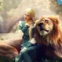 Лев и девушка картинки