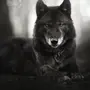 Волка на черном фоне