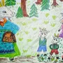 Нарисовать рисунок волк и семеро козлят