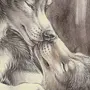 Волчица рисунок