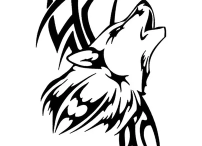 Волк рисунок черно белый
