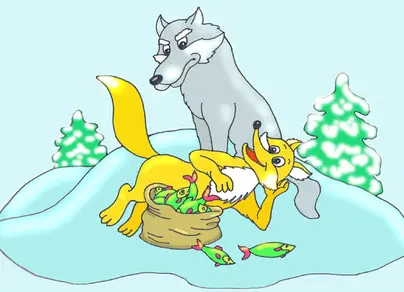 Лиса и волк картинки для детей