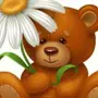 Медвежонок с цветами рисунок