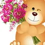 Медведь с цветами рисунок