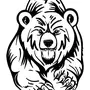 Медведь рисунок черно белый