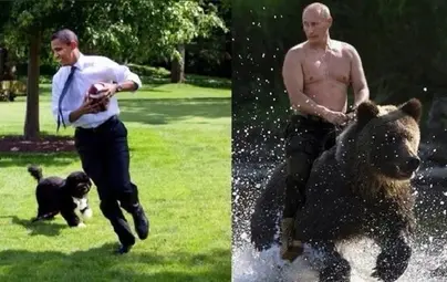 Путин на медведе в хорошем качестве