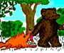 Медведь Собирает Грибы В Лесу Картинка