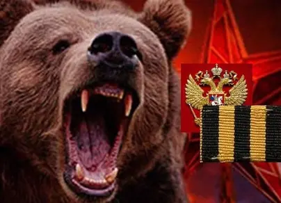 Медведь с флагом россии
