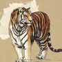 Тигр арт рисунок