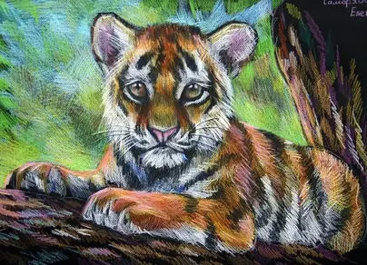 Рисунок тигренок