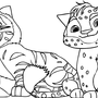 Лео и тигр рисунок