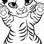 Тигр картинка для детей раскраска