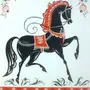 Городецкий конь с розанами аппликация