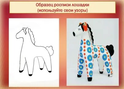 Дымковская игрушка лошадь