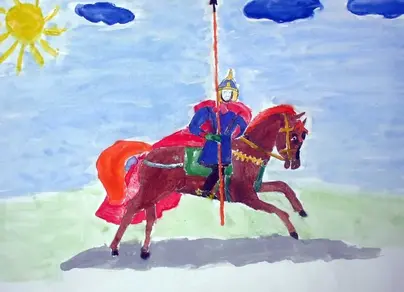 Рисунок карандашом лошадь с богатырем