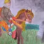 Рисунок карандашом лошадь с богатырем